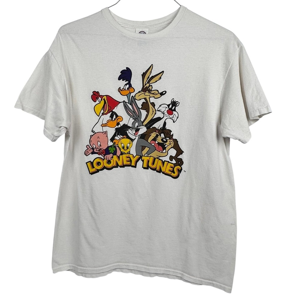Looney Tunes Cartoon Character Graphic T-Shirt Cotton Sz M/L 40"‎ Chest